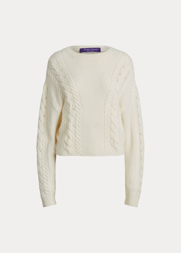 Suéter Ralph Lauren Cable Cashmere Dolman Mulher 29345-SAZV